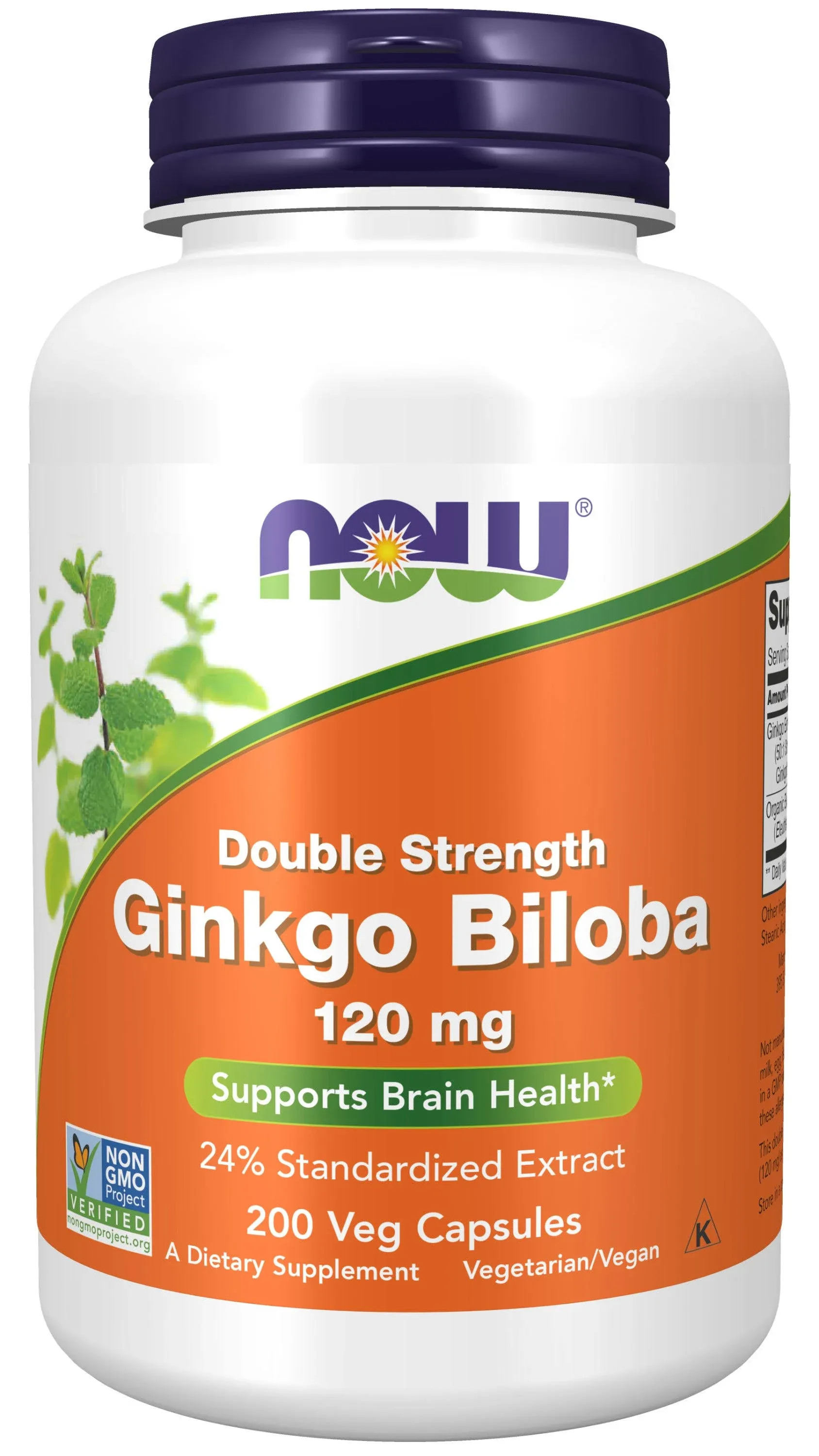 Now Foods Ginkgo Biloba Vegetarian Capsules, 120 mg - 200 count