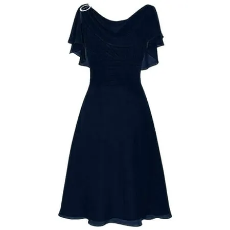 Cyber&Monday Deals Womens Dresses Vacation Women Formal Plus Size Wedding Bridesmaid Swing Dress High-waist Ruched Ruffle Party Evening Cocktail Midi Dress