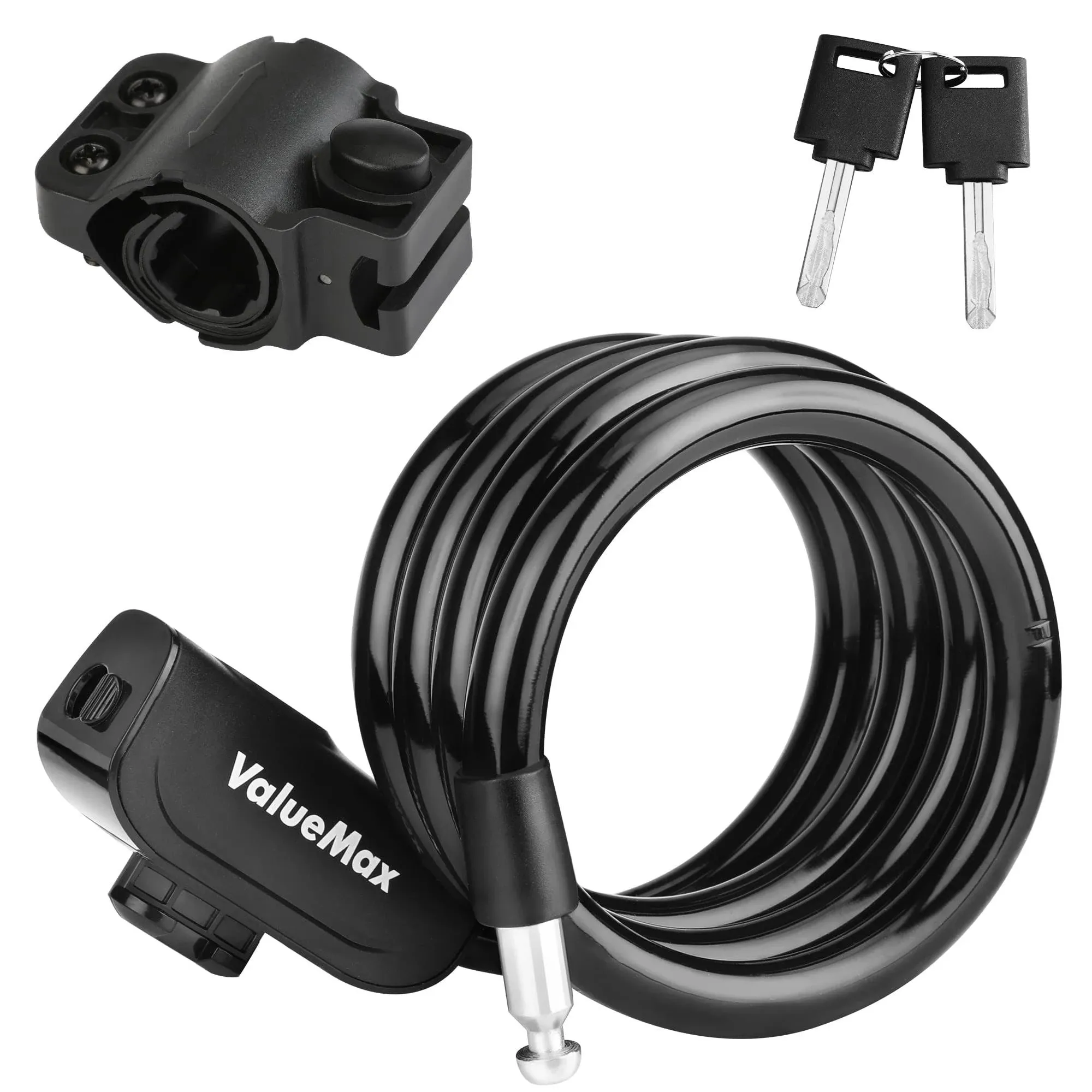 ValueMax 4ft Cable Bike Lock, ABS Lock Shell, with 2 Stainless Keys & 1 Secure ...