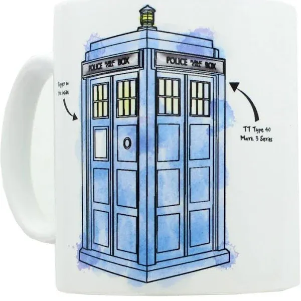 Doctor Who Watercolor TARDIS Mug