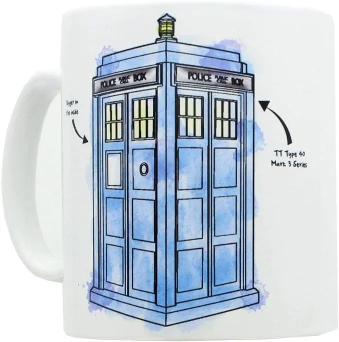 Doctor Who Watercolor TARDIS Mug