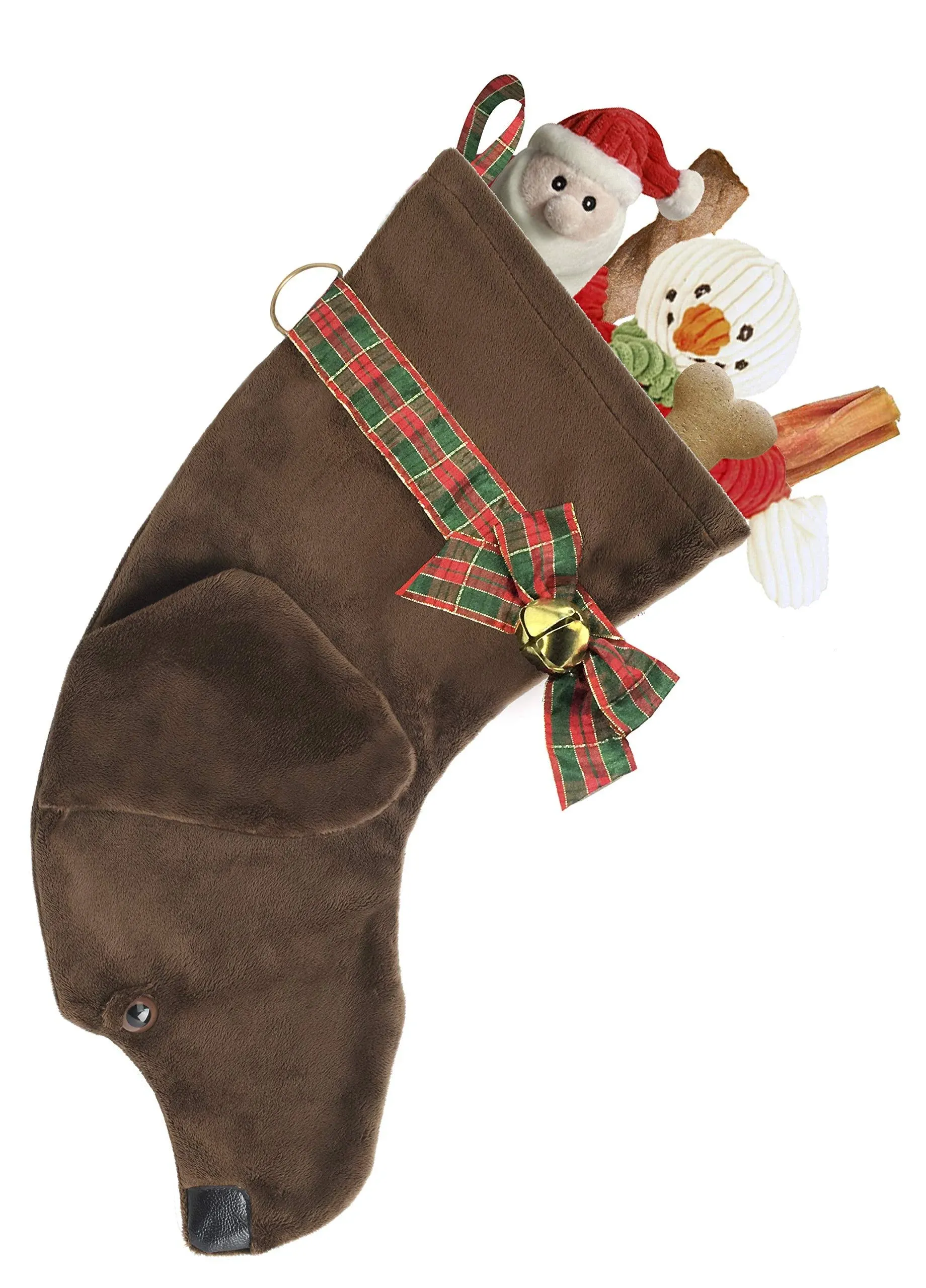 Chocolate Labrador Decorative Dog Christmas Stocking