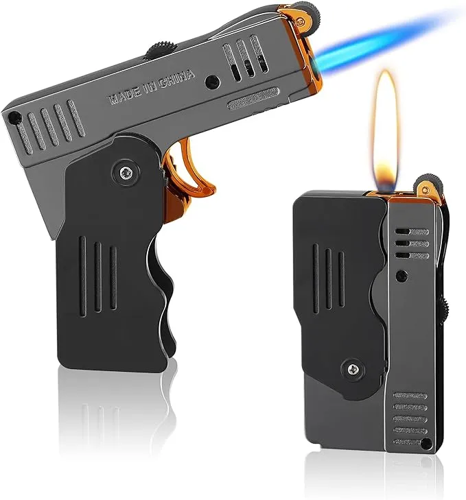 Morisk Torch Lighter Switchable Soft/Jet Flame, Butane Pipe Lighter Refillable with Lockable Function, Cool Foldable Lighters Unique Gift for Men(Butane Not Included)