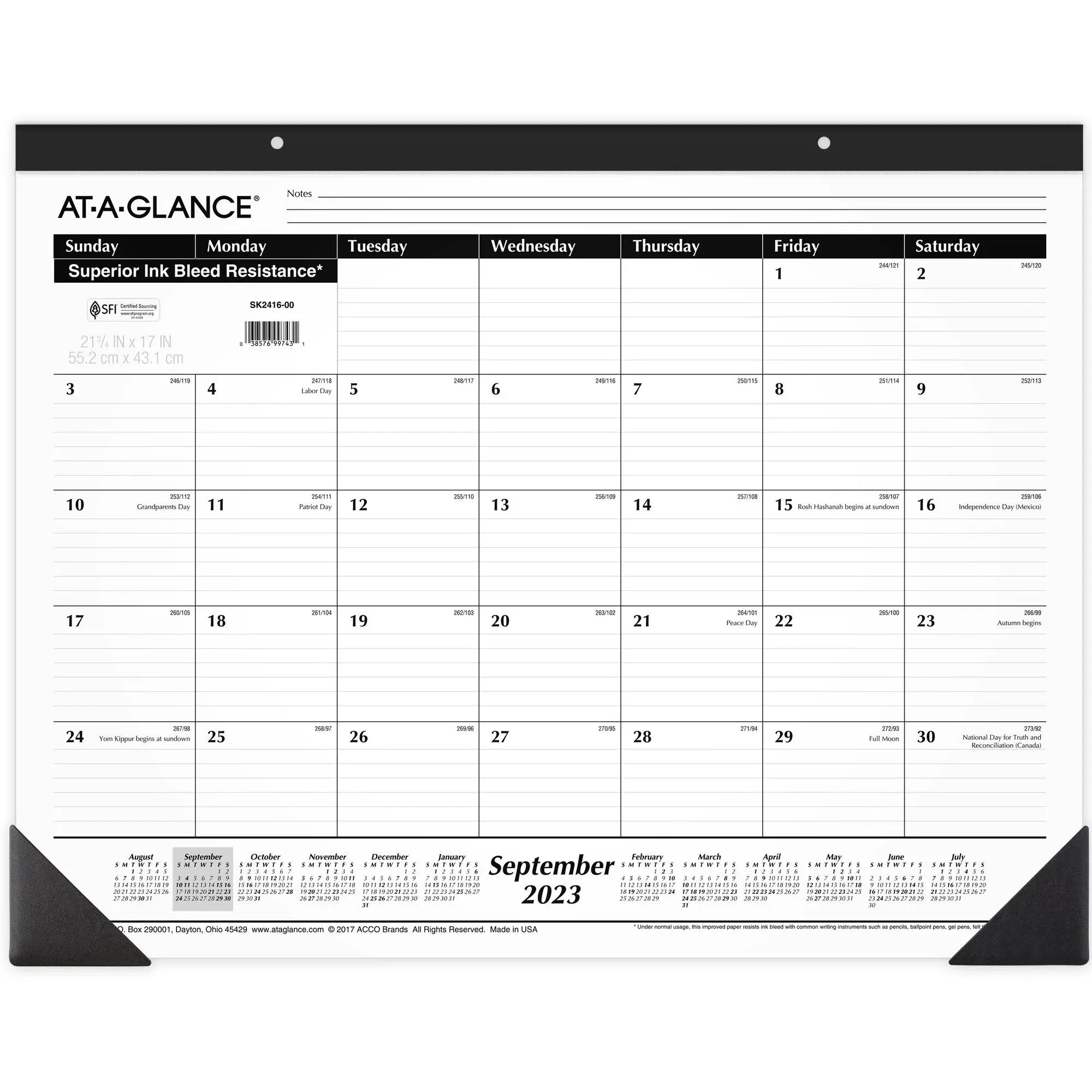 At-A-GLANCE Academic Year Ruled Desk Pad