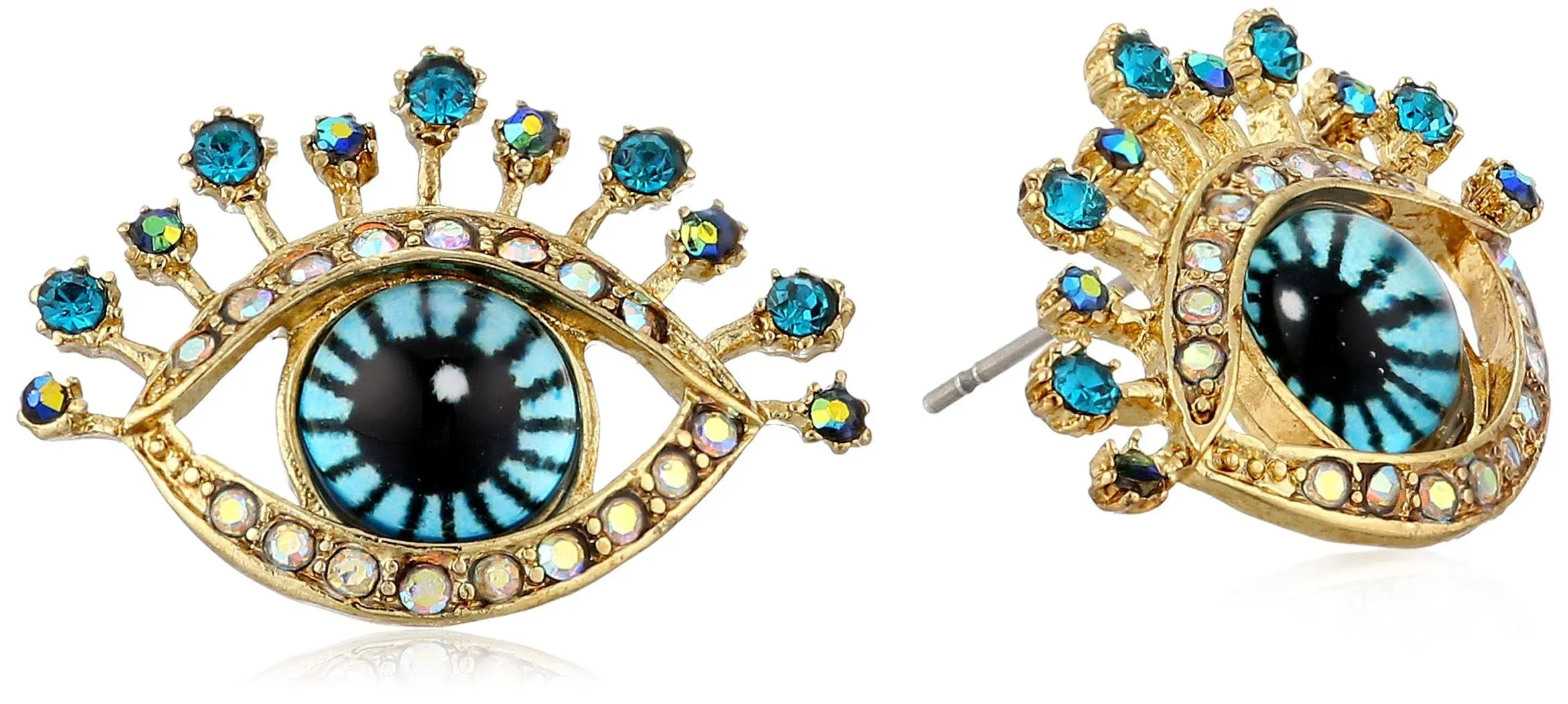 Betsey Johnson Eye Stud Earrings, Blue