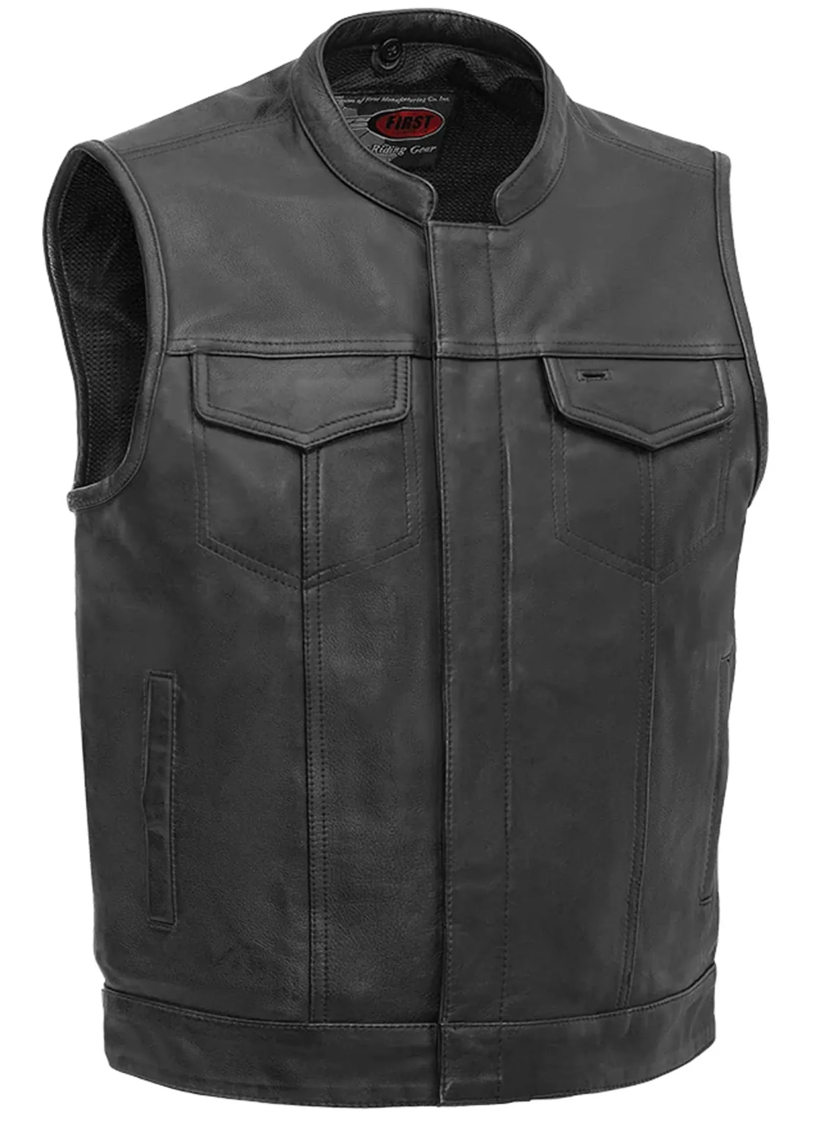 First Manufacturing Sharp Shooter Black Leather Vest