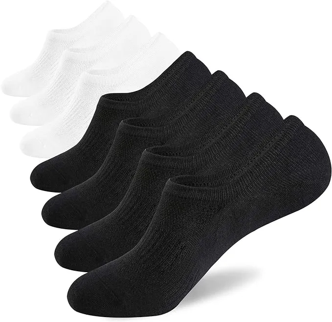 Wander No Show Socks Mens Pack 7 Pairs Cotton Thin Non Slip Low Cut Men Invisible Boat