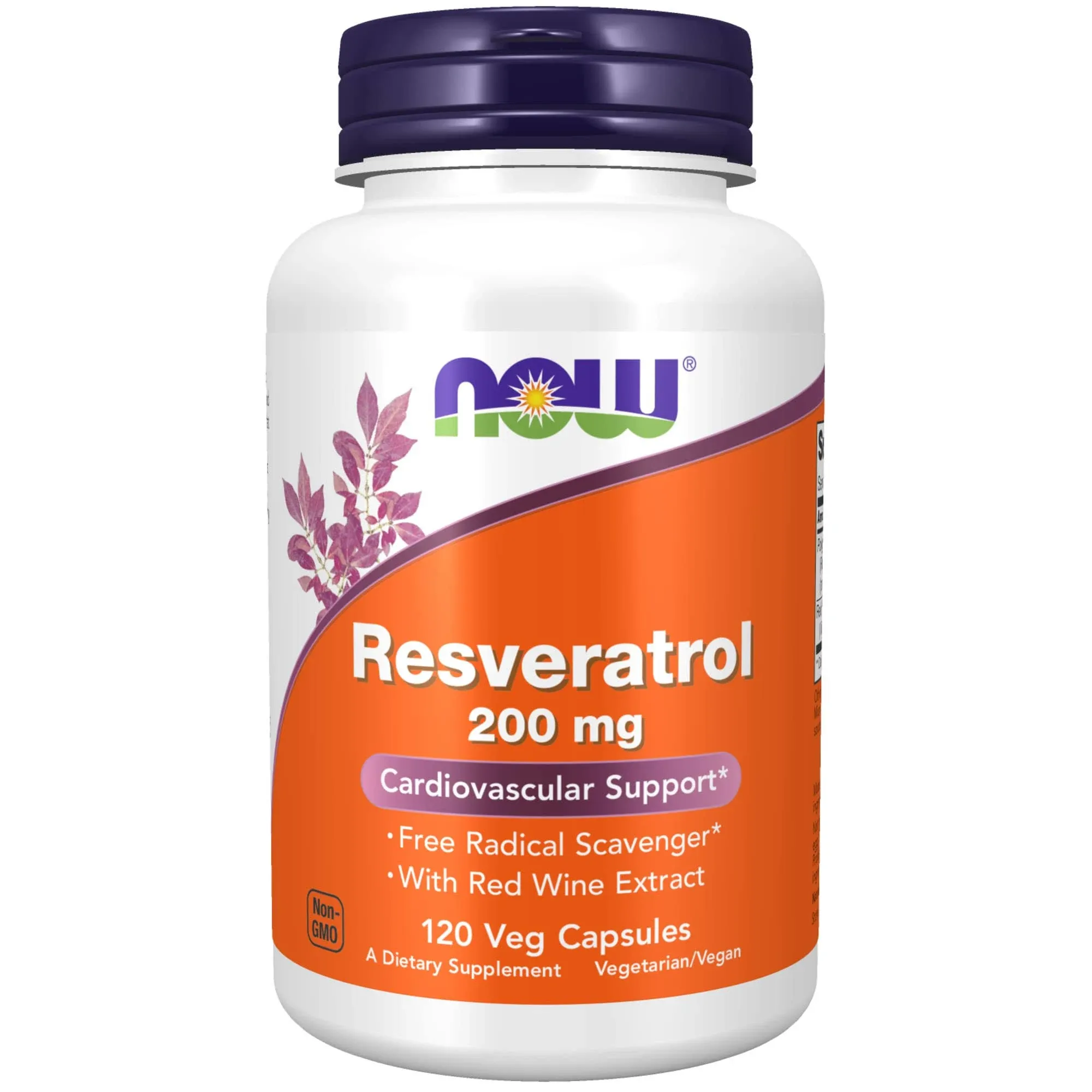 Now Foods Natural Resveratrol 200 mg 60 Capsules