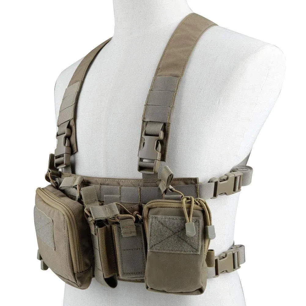 Huenco Tactical Assault Chest Rig 500D Molle Multicam Tactical Vest with Multi ...