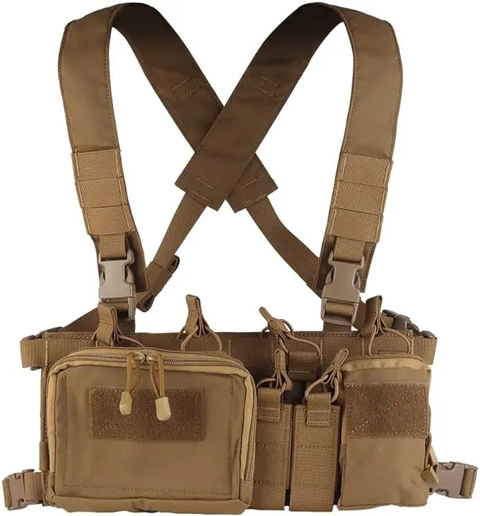 Huenco Tactical Assault Chest Rig 500D Molle Multicam Tactical Vest with Multi ...