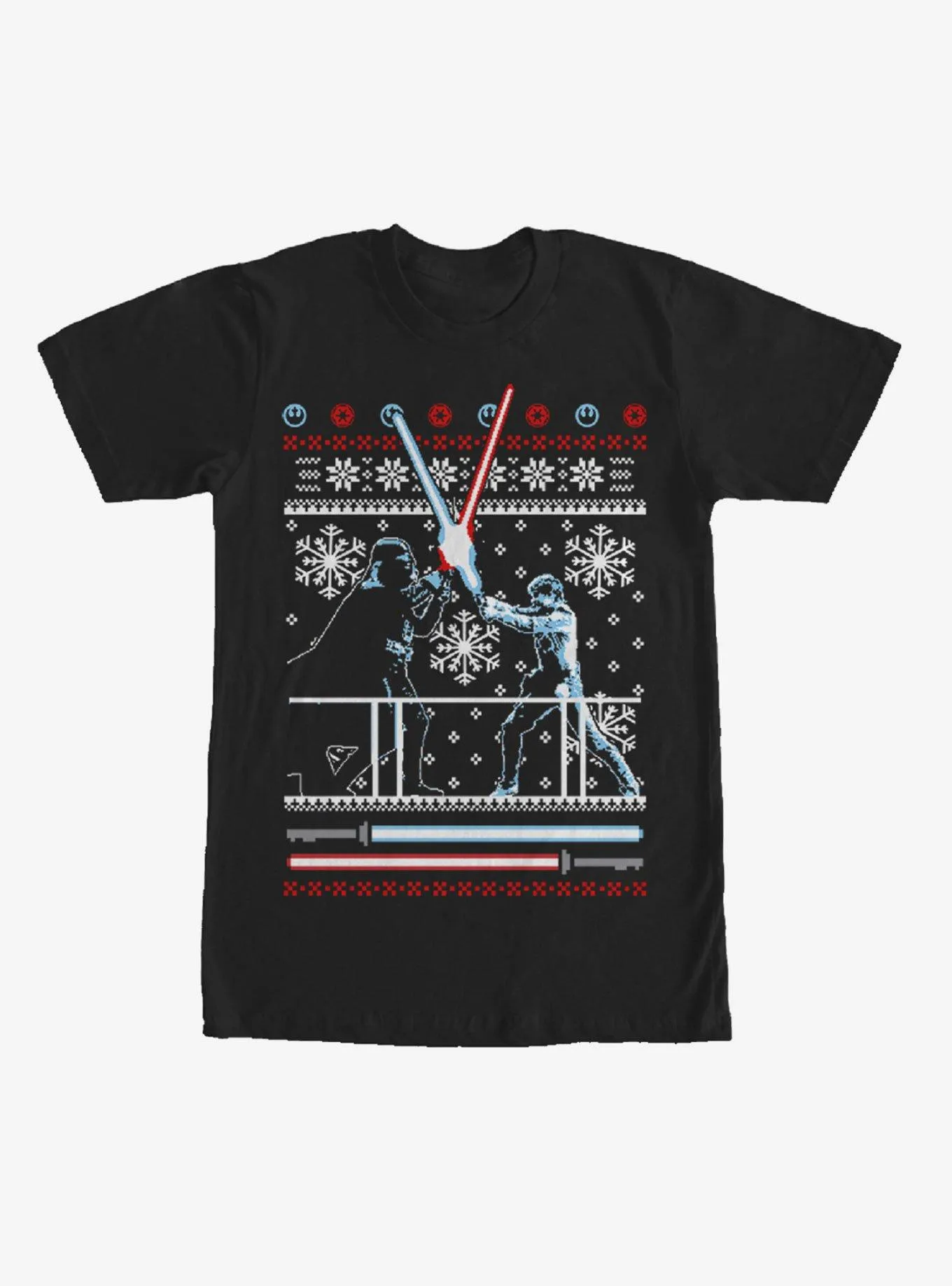 Star Wars Ugly Christmas Sweater Duel T-Shirt | BoxLunch