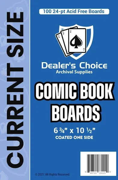 Gemini Comic Book Boards (Current/Silver) | 24-pt Acid-Free, Coated One Side, Buffered with 3% Calcium Carbonate, 1000 Comic Backing Boards, Precision Cut – Current Size (6 3/4" x 10 1/2")