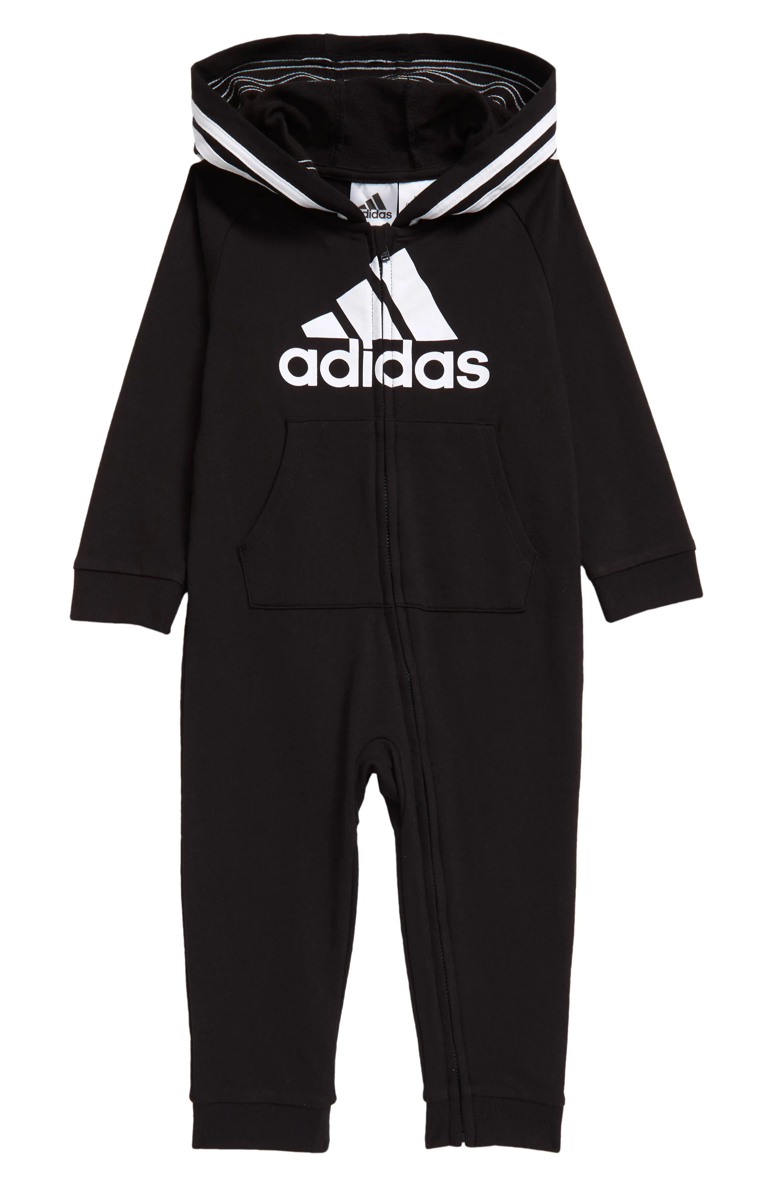 Adidas Logo Baby One-piece Coveralls Jumpsuit 12M Girls | Black AM1000