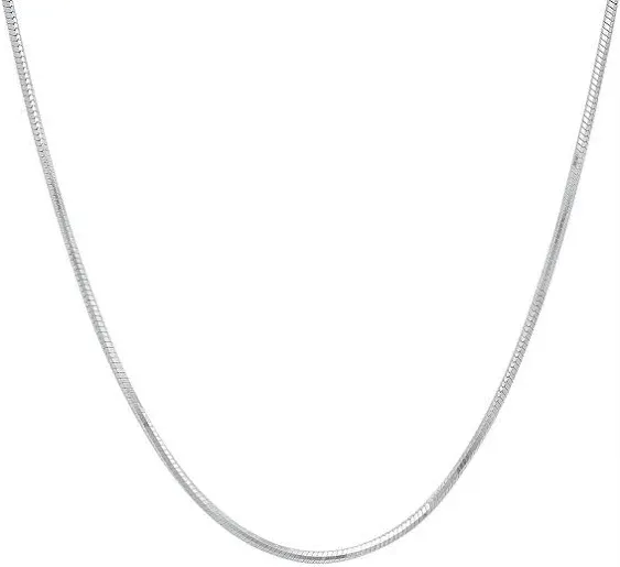 925 Sterling Silver Italian 1mm Magic Snake 8 Sided Diamond Cut Chain Crafted Necklace Lightweight Strong Lobster Claw Clasp for Women Made in ITALY (20 Inches)Silver Plus