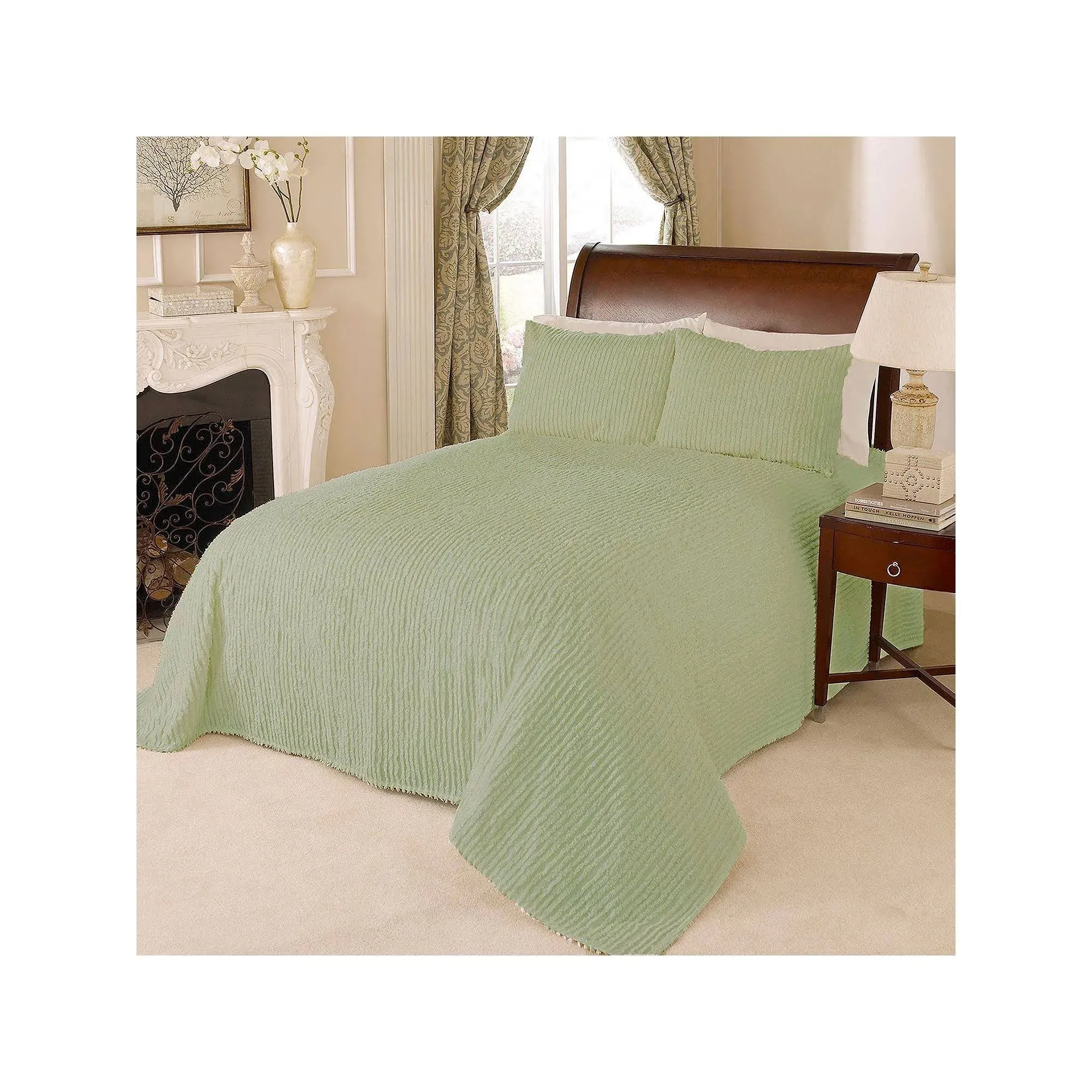 Beatrice Home Fashions Channel Chenille Bedspread