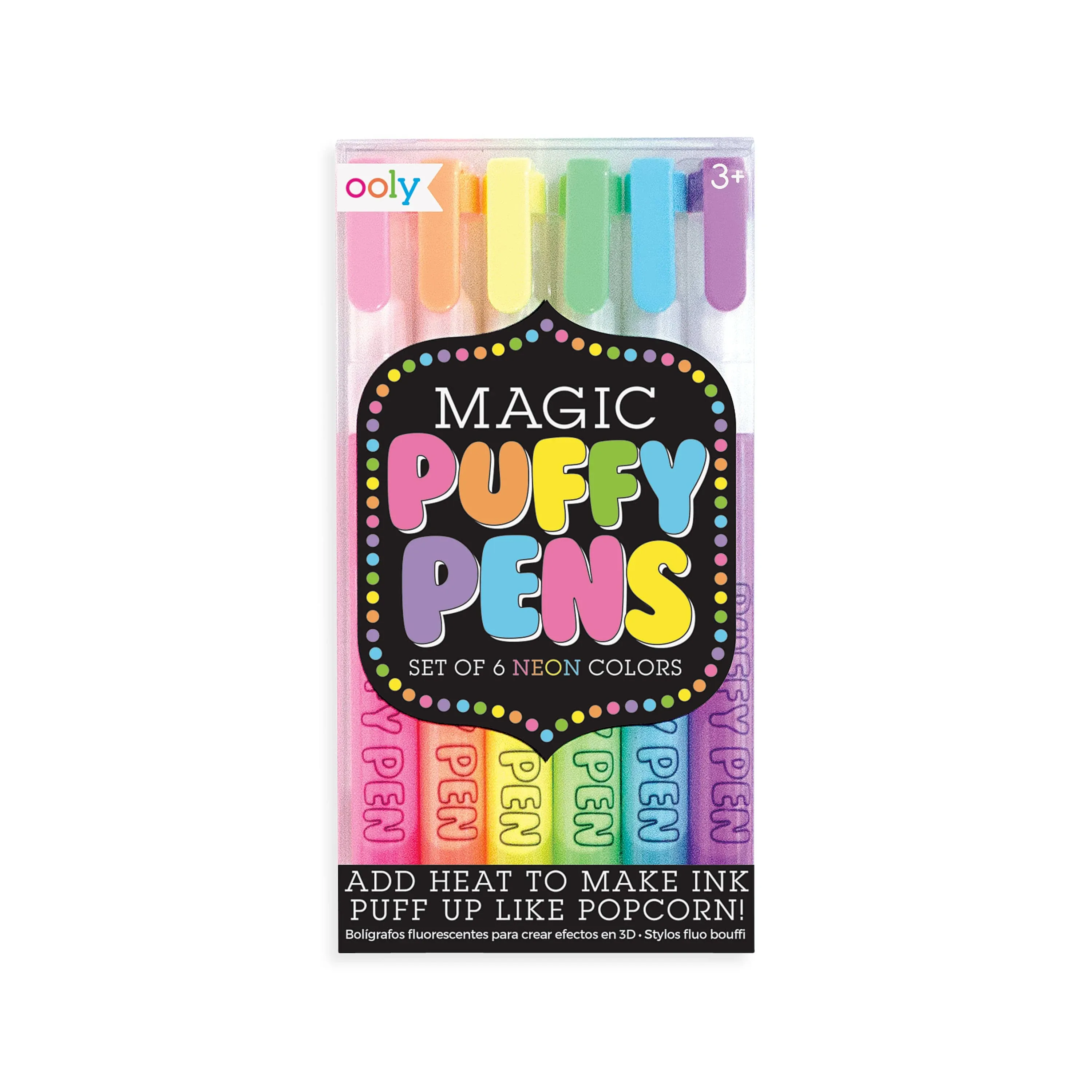 Ooly Magic Puffy Pen Set - Set of 6, Assorted