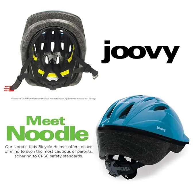 Joovy Noodle Bike Helmet for Toddlers and Kids Aged 1-9 with Adjustable-Fit Sizing Dial, Sun Visor, Pinch Guard On Chin Strap, and 14 Vents to Keep