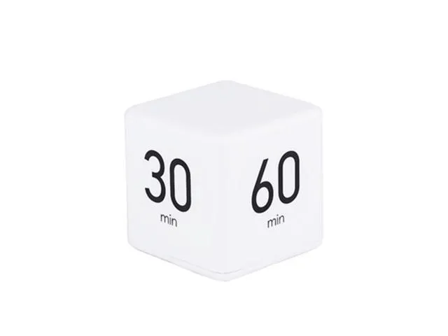 Portable Cube Timer Digital Kitchen Timer Countdown Alarm 15-20-30-60 Minutes Flip Timing with Digital Display Time Management for Study Sports.