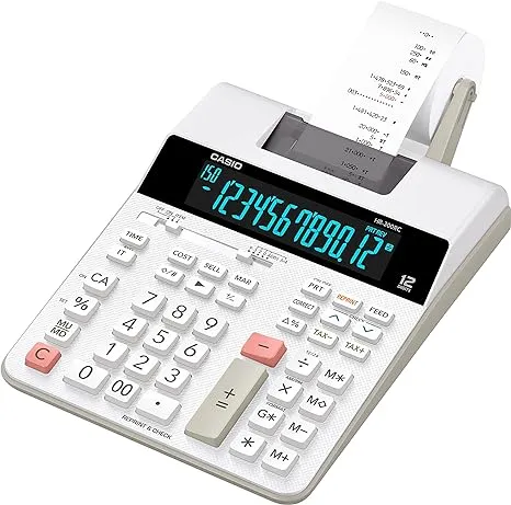 Casio (HR-300RC) 12-Digit Printing Calculator, White