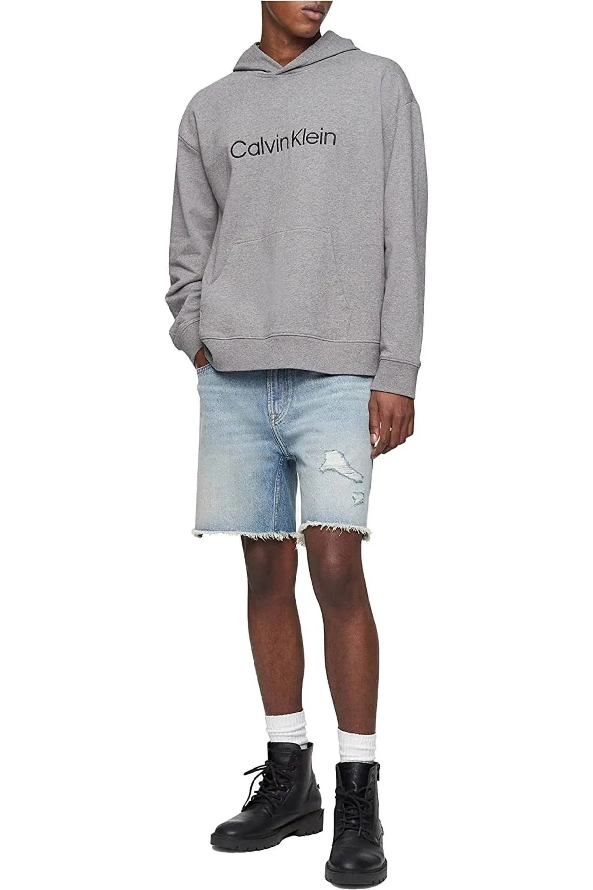 Calvin Klein Men's Relaxed Fit Logo French Terry Hoodie