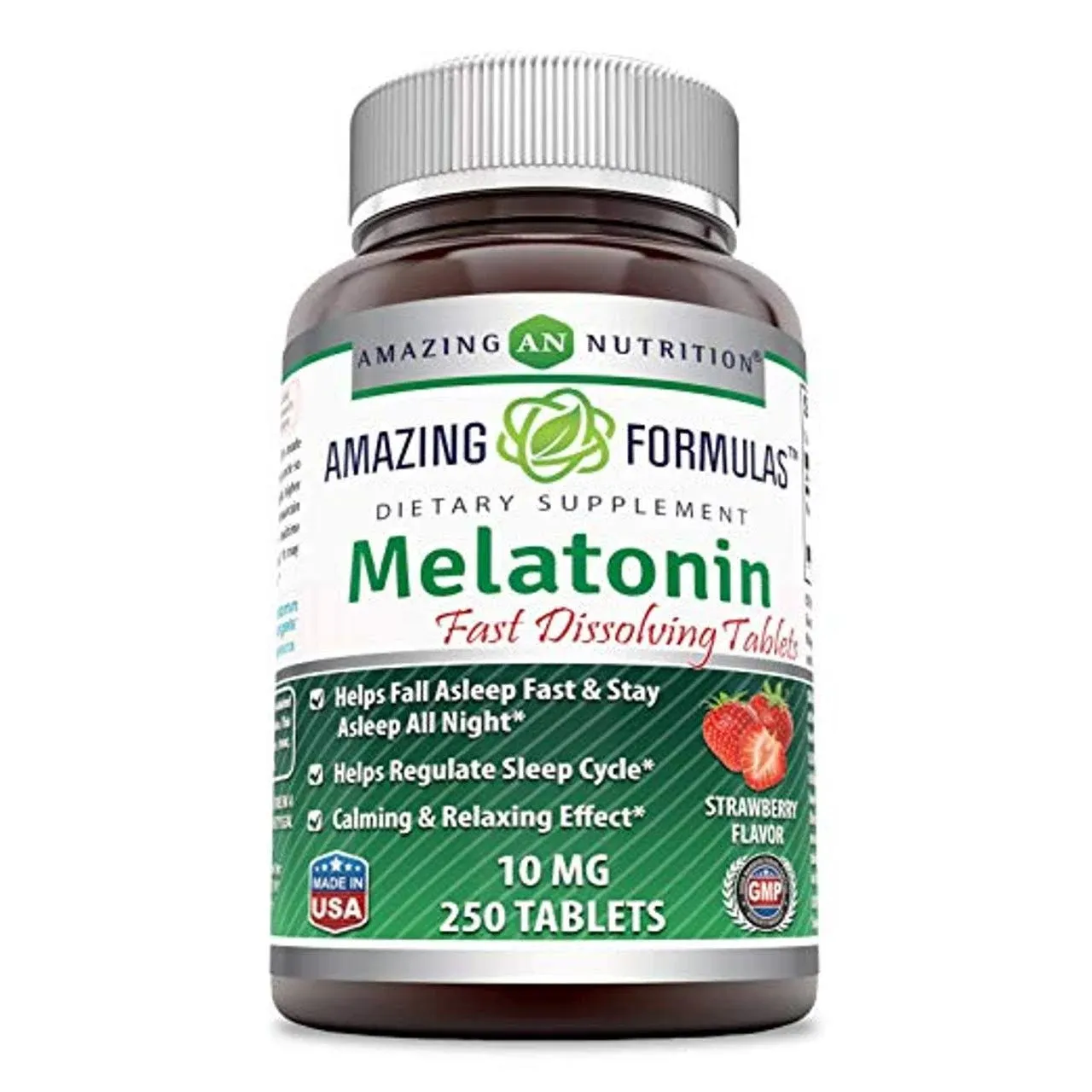 Amazing Formulas Melatonin Quick Dissolve-10 mg (250 Tablets,Strawberry)