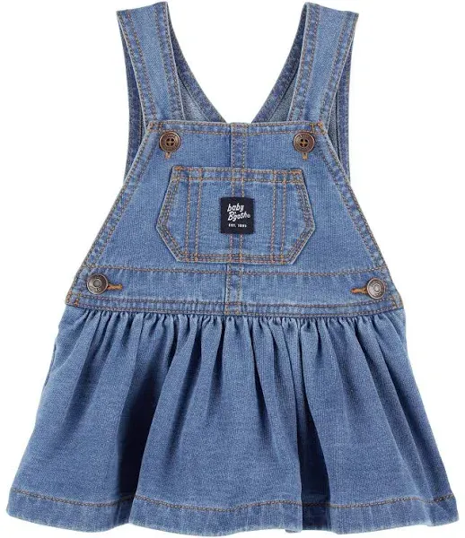 OshKosh B'gosh Baby Girls Knit-Like Denim Jumper Dress