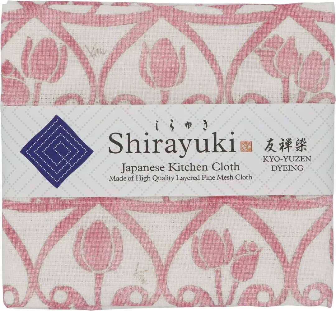 Shirayuki Japanese Fine Mesh Kitchen Cloth - Rouge Tulips