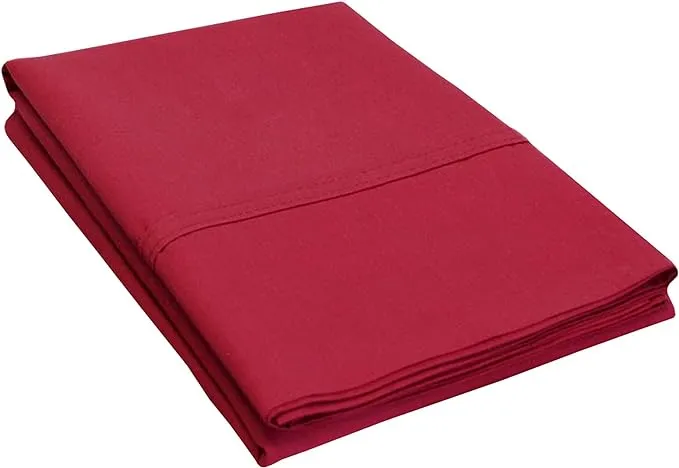 300 King Pillow Cases, Percale Solid Patterned - Burgundy