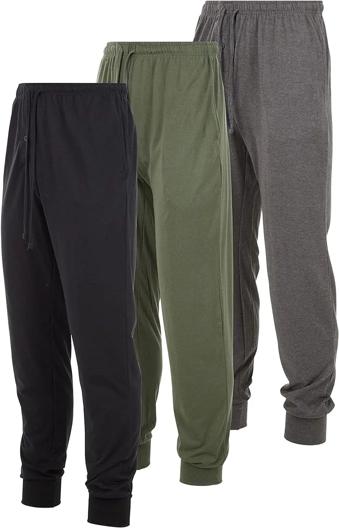 DARESAY Mens Lounge Pants with Pockets - Mens Pajama Pants - Lounge Pants Men, Up to 3XL Pack of 3