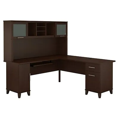 Bush Furniture Somerset 72W L Shaped Desk with Hutch