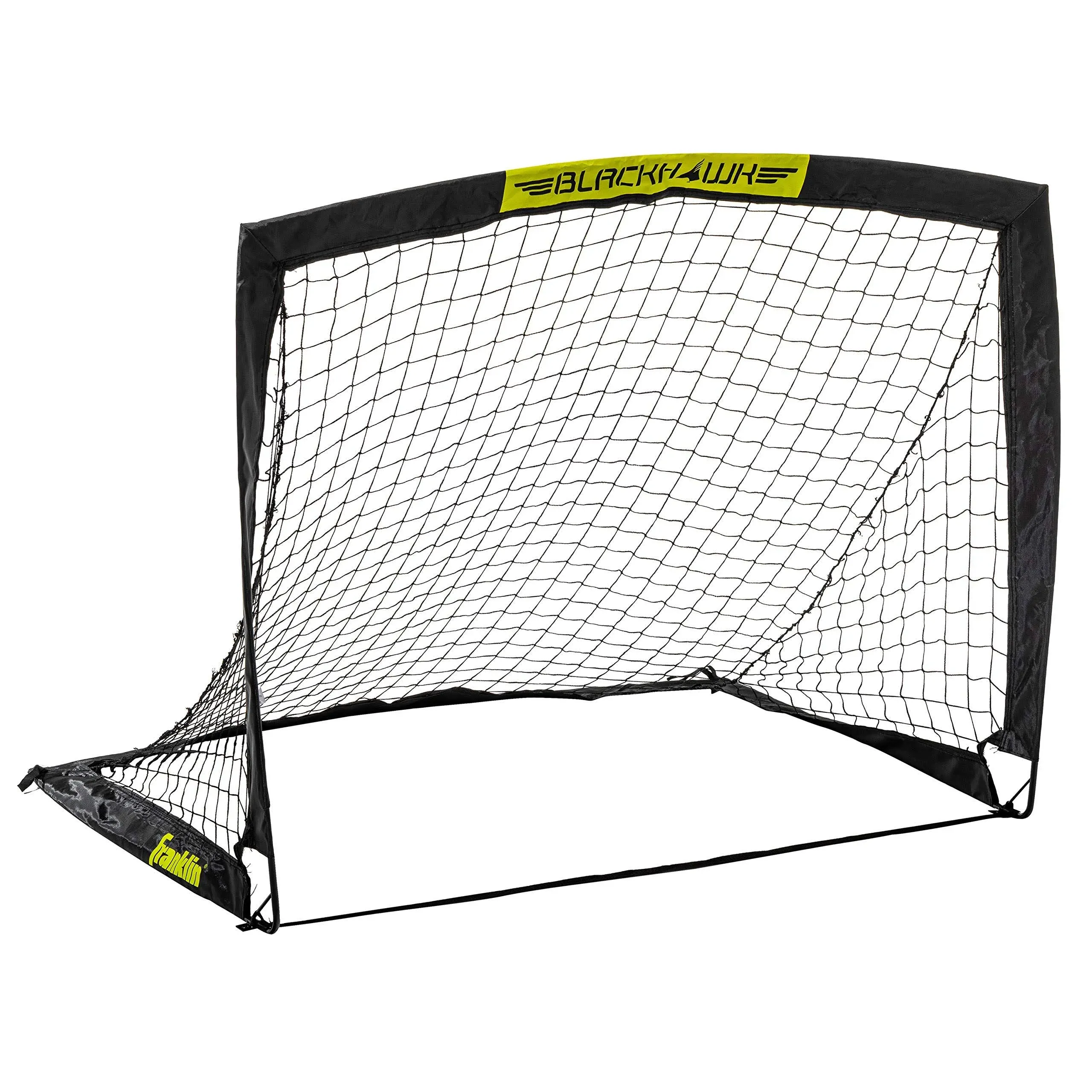 Franklin Sports Blackhawk Soccer Goal - Pop Up Backyard Soccer Nets - Foldable Indoor + Outdoor Soccer Goals - Portable Adult + Kids Soccer Goal - 4'