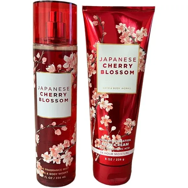 Bath & Body Works Japanese Cherry Blossom Mist & Body Cream Set