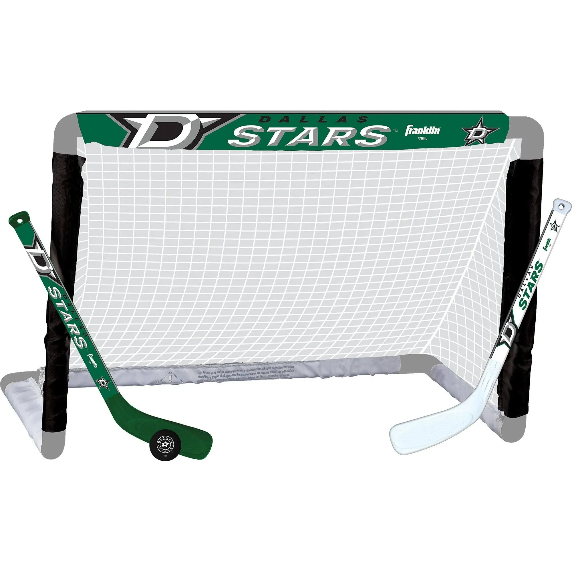 Franklin Sports NHL Mini Hockey Set - Kids Indoor Knee Hockey Goal, Ball, + 2 Mini Hockey Stick Combo Set - Youth NHL Team Indoor Toy Knee Hockey Sets - NHL Official - Ages 3+