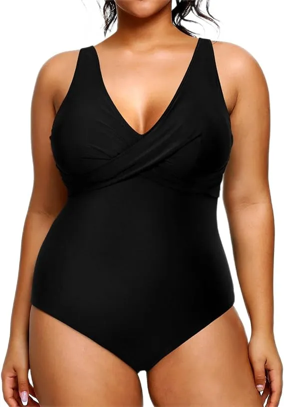 Yonique Plus Size Swimsuit One Piece Bathing Suits for Women Tummy Control Slimming Swimwear