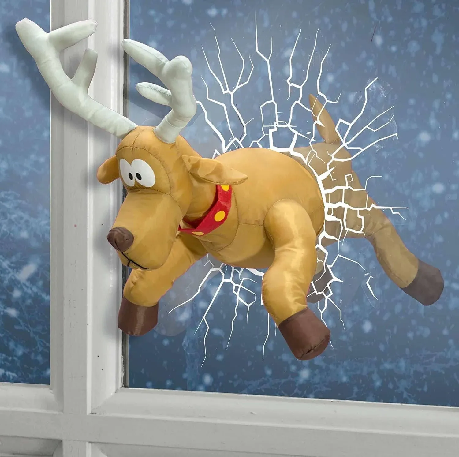 Christmas Crashing Reindeer Animated Decoration