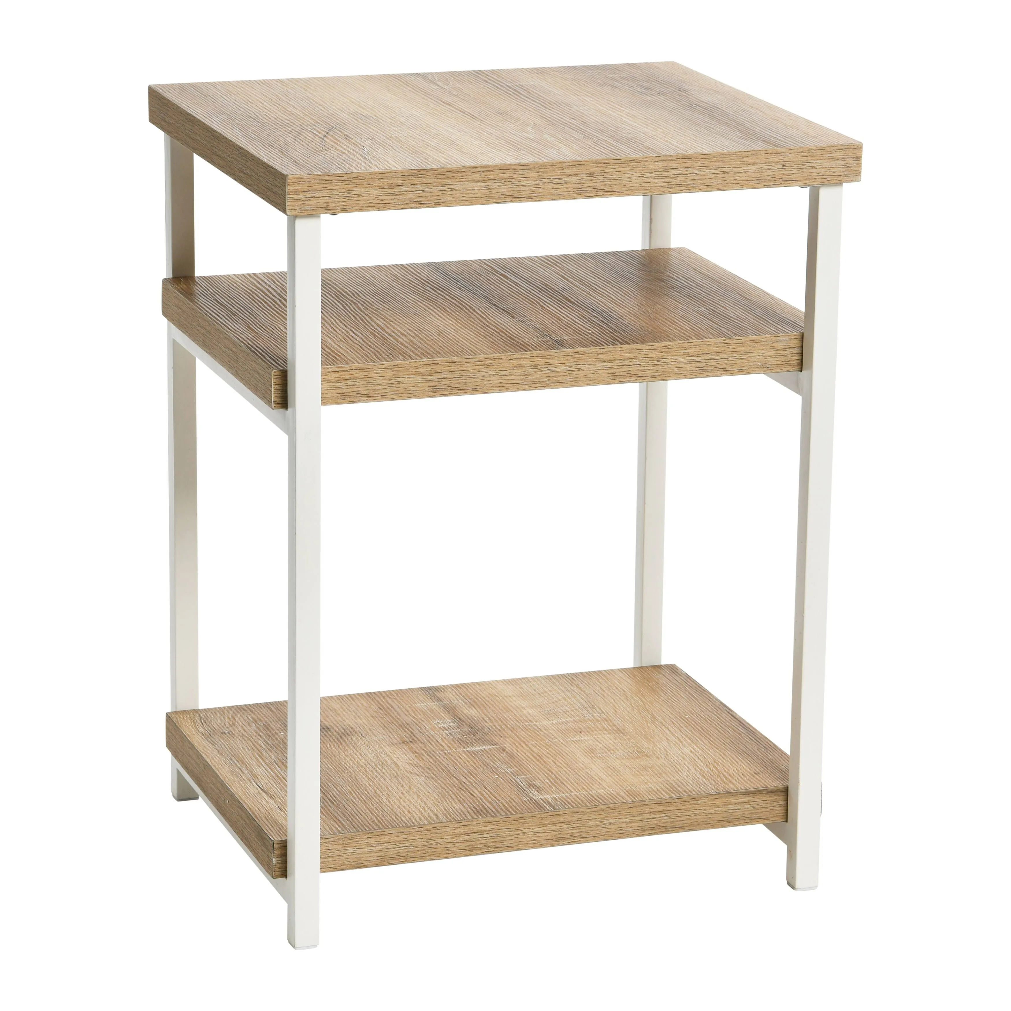 Household Essentials 3-Tier Side Table in Coastal Oak