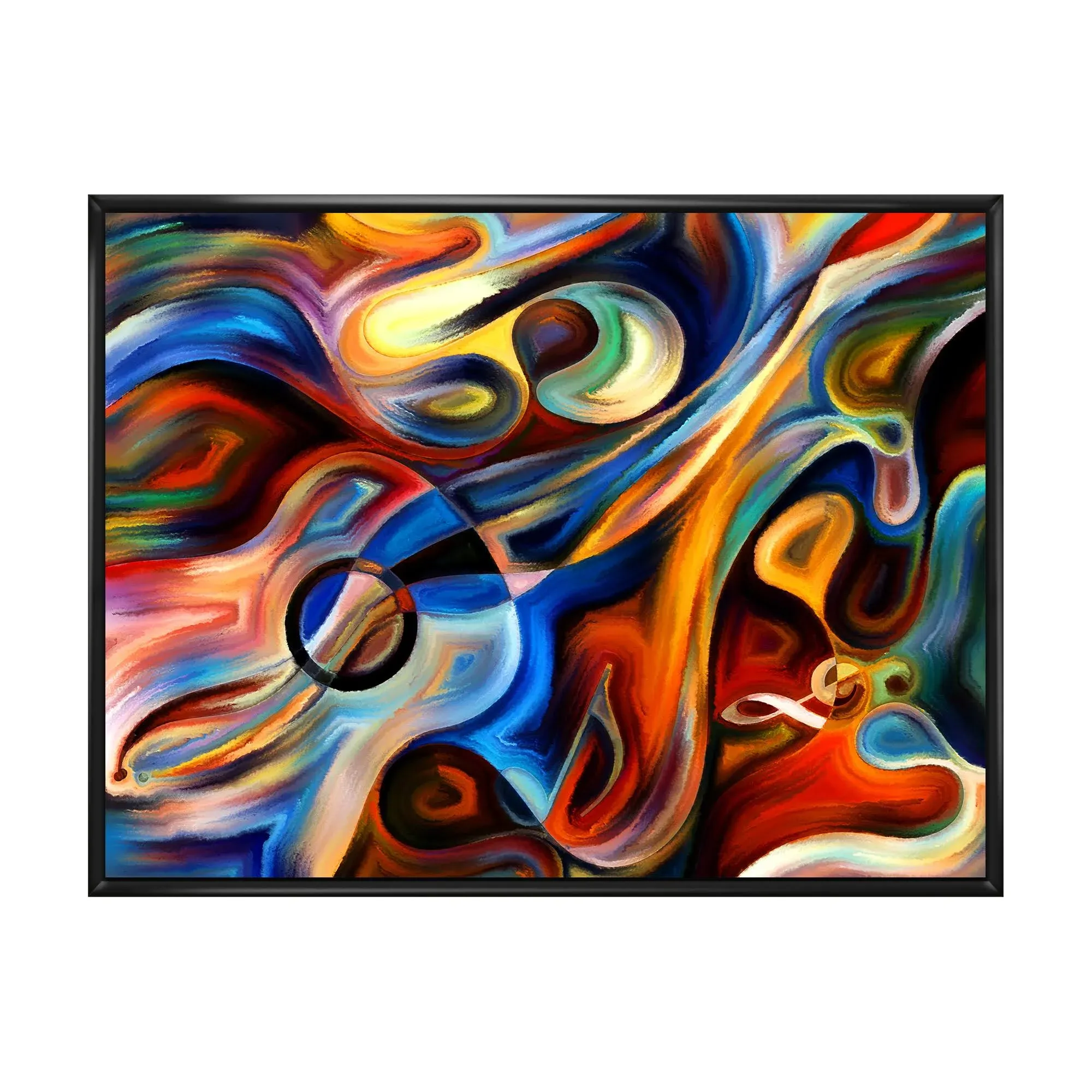 Designart 'Abstract Music and Rhythm ' Abstract Canvas Art Print Size 32 inch x ...