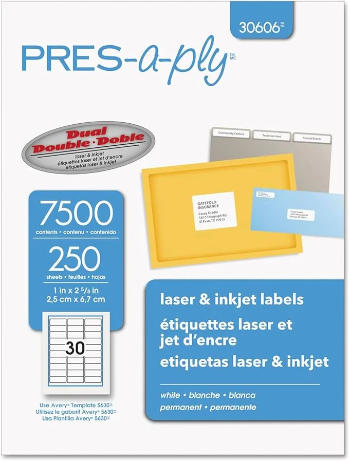 Avery Pres-A-Ply Laser Address Labels