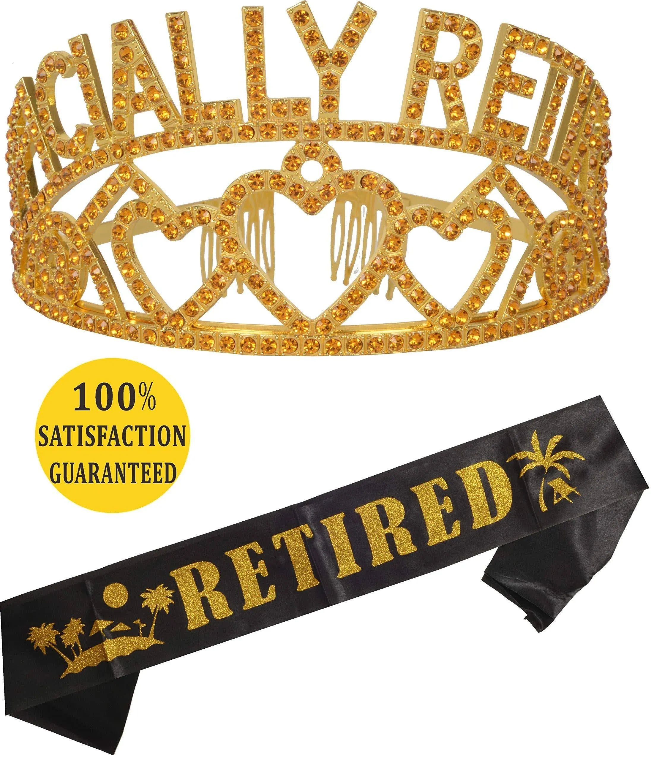 Meant2tobe Officially Retired Retirement Party Set Pink, Officially Retired Tiara/Crown, Retirement