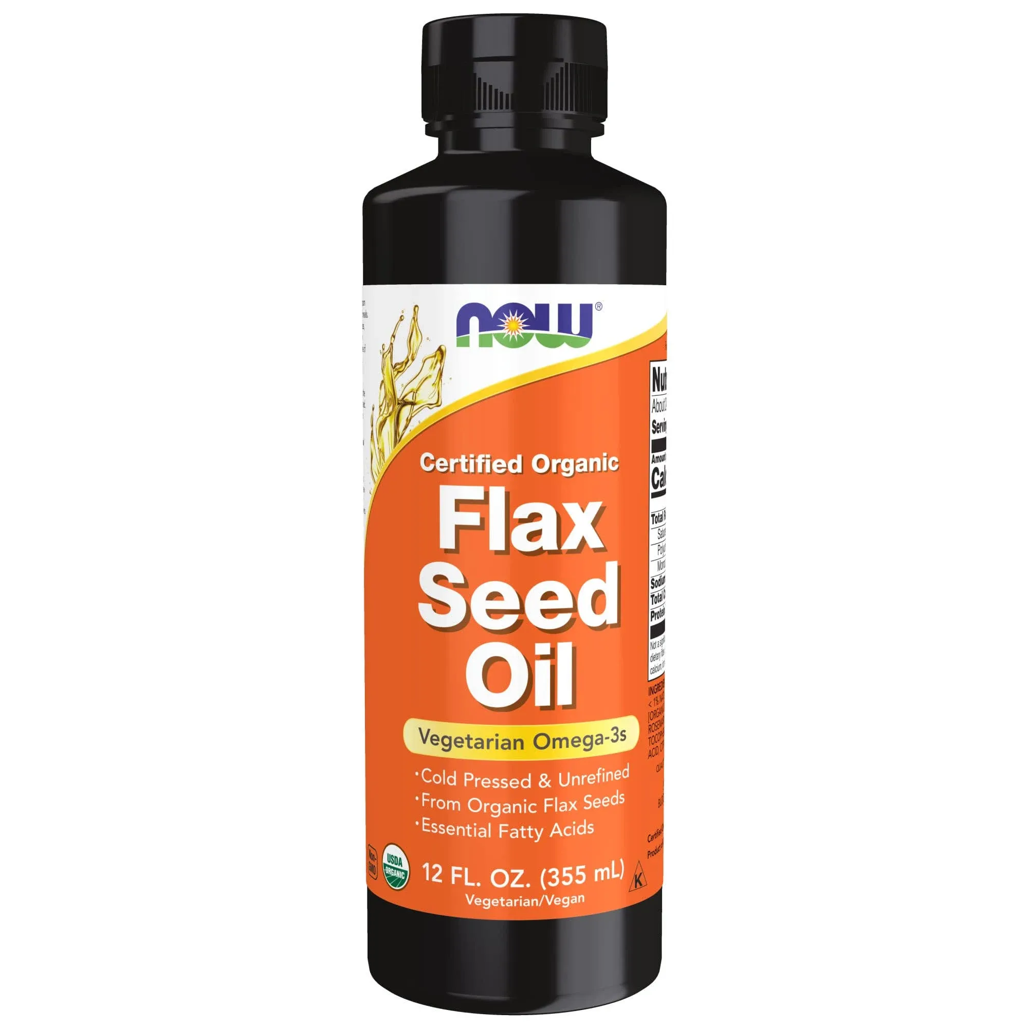 Now Foods - Flax Seed Oil Organic 12 fl oz