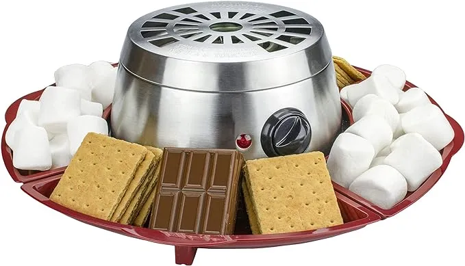 Brentwood Appliances TS603 Indoor Electric Stainless Steel S’Mores Maker with 4 Trays and 4 Roasting Forks, One Size, Multicolored