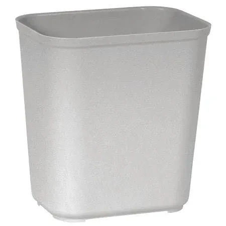 Rubbermaid 7 gal. Fire-Resistant Wastebasket, Rectangular, Fiberglass, Gray