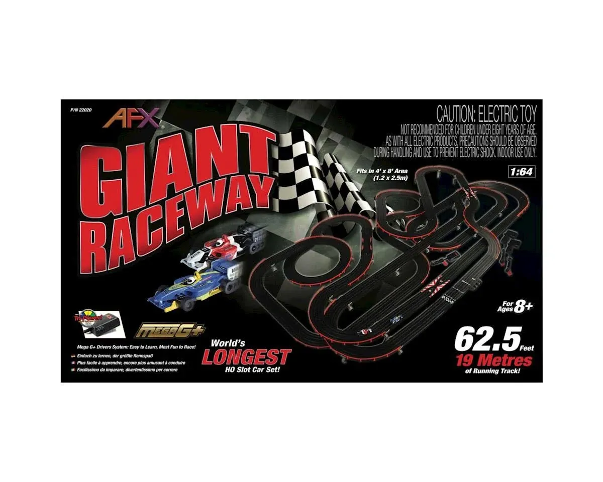 AFX 22020 Giant Raceway w/o Digital Lap Counter Longest HO Slot Car Racing Set