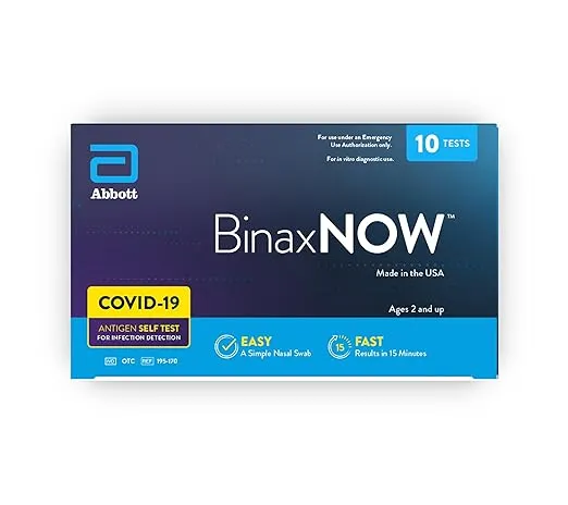 BinaxNOW COVID-19 Antigen Self Test, 1 Pack, 4 Tests Total, COVID Test With 15-Minute Results Without Sending to a Lab, Easy to Use at HomeBinaxNOW COVID-19 Antigen Self Test, 1 Pack, 4 Tests Total, COVID Test With 15-Minute Results Without Sending to a 