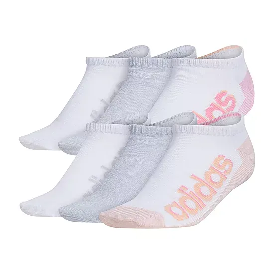 adidas 6 Pair No Show Socks Womens