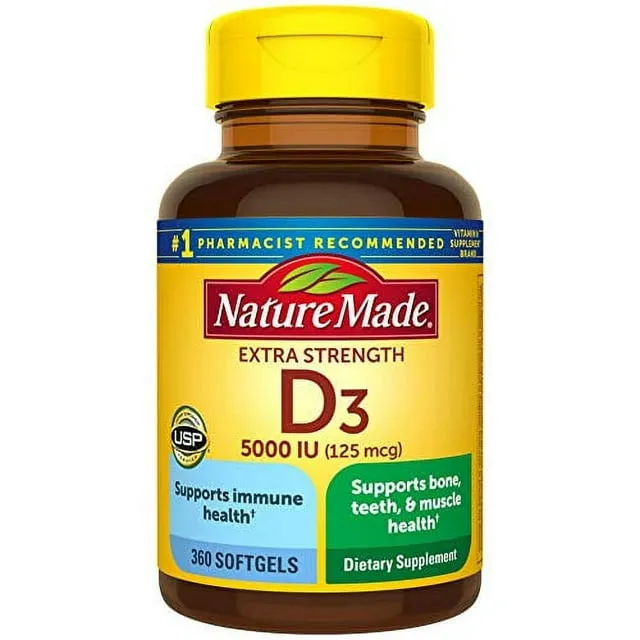 Nature Made Vitamin D3 2000 IU (50 mcg), for Bone Health and Immune Support Vitamin Gummies