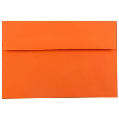 JAM Paper A7 Colored Invitation Envelopes, 5.25 x 7.25, Orange Recycled, 50/Pack (95666I)