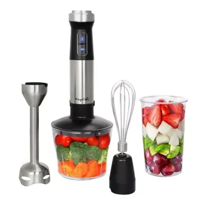 Megachef 4 In 1 Multipurpose Immersion Hand Blender With Speed Control And Accessories, Black