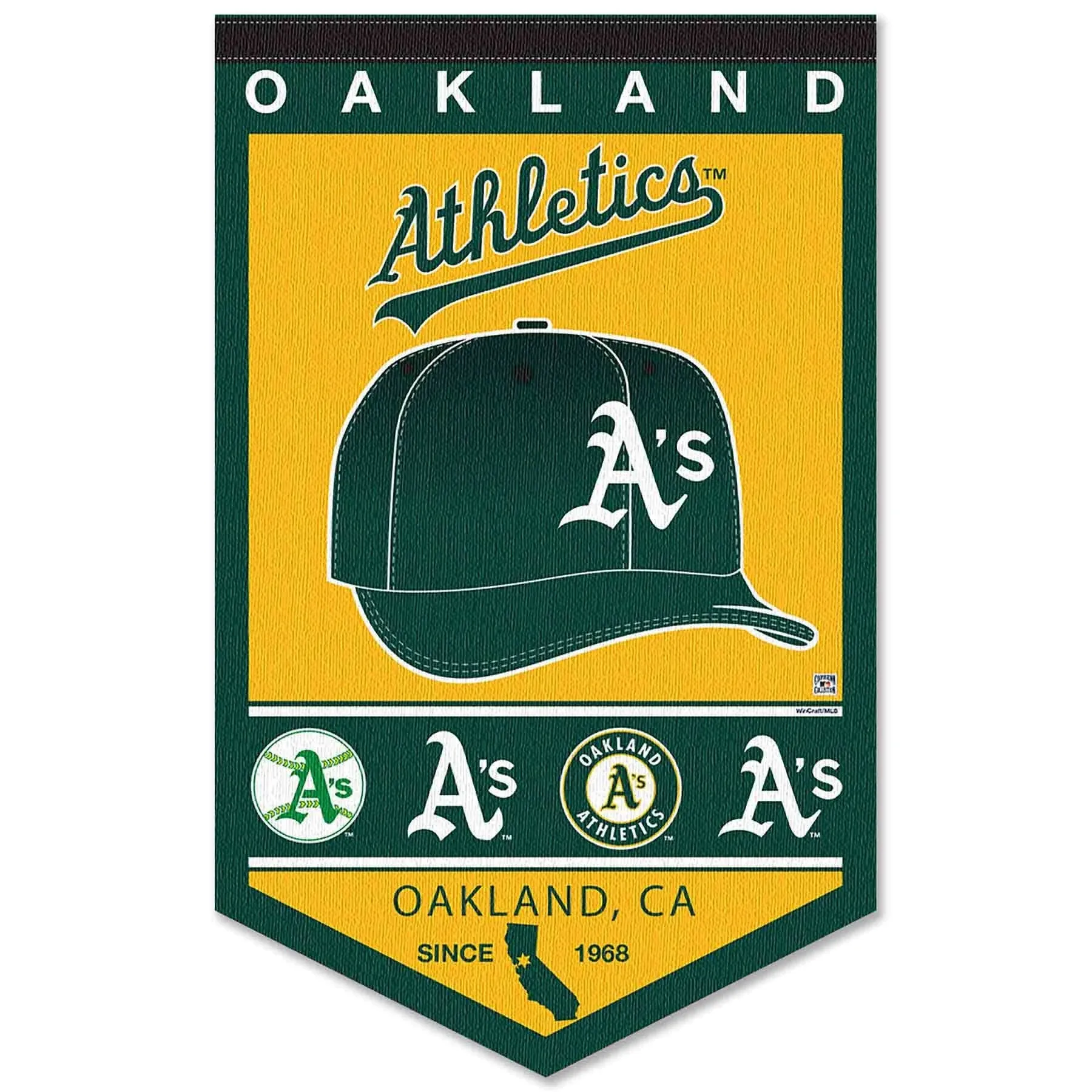 Oakland Athletics History Heritage Logo Banner Flag