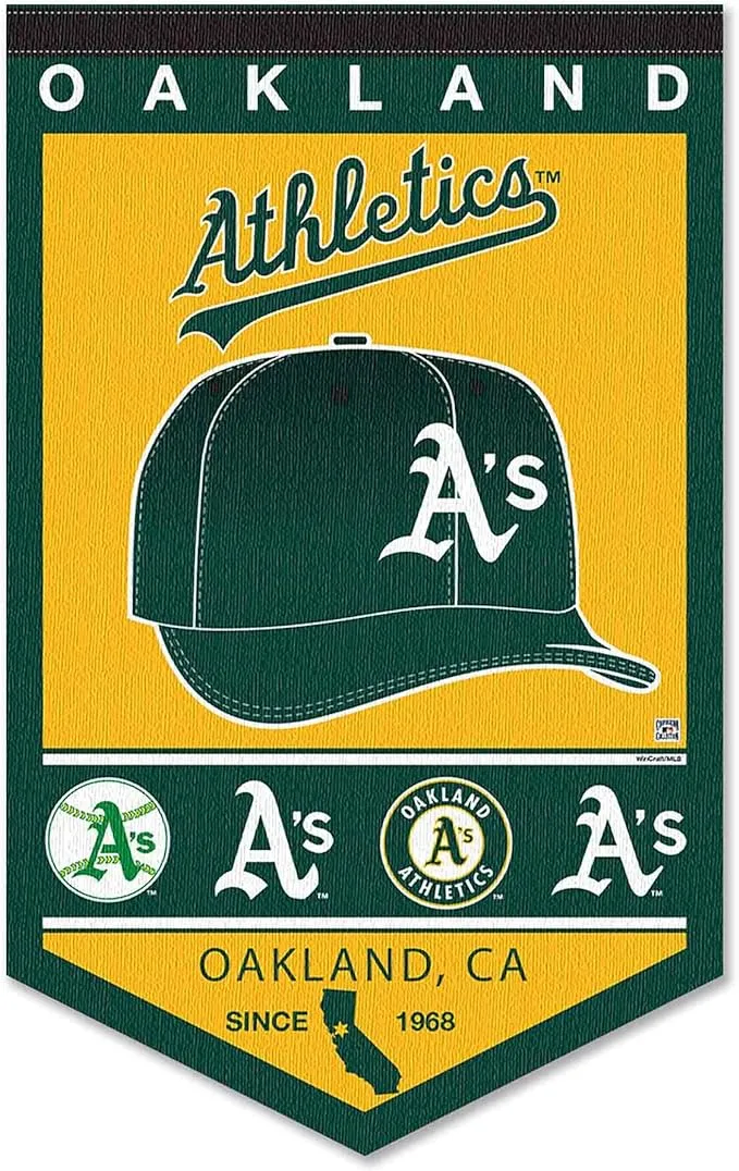 Oakland Athletics History Heritage Logo Banner Flag